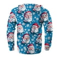 thumbnail image 6 of WTOBBY Men's Loose-Fit Casual Hooded Drawstring Jacket, Christmas Print Pullover Sweatshirt, Unisex Streetwear Outerwear for Sports and Daily Wear,Sky Blue 3XL, 6 of 8