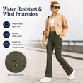 thumbnail image 6 of MASKERT Women's Fleece Lined Flare Pants, High Waisted Stretch Casual Pants, Water Resistant Warm Pants with 4 Pockets for Outdoor Travel and Daily Wear, 6 of 9