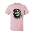 thumbnail image 2 of Wild Bobby, King Lion with Gold Crown Art, Animal Lover, Men Graphic Tee, Light Pink, XX-Large, 2 of 4