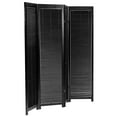thumbnail image 3 of Oriental Furniture 6 ft. Tall Adjustable Shutter Room Divider Black 4 Panel, 3 of 6
