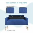 thumbnail image 6 of Lacoo Mid-Century Loveseat Sleeper Button Tufted 2 Seater Sofa, Blue, 6 of 8