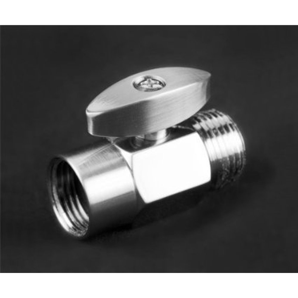Volume Control Positive Shutoff, Brass Nickel Finish, 1/2" Mip X 1/2