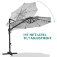 thumbnail image 3 of 10FT Solar Patio Umbrella with LED Lights, 360° Rotation Offset Cantilever Umbrella with Adjustable Tilt., 3 of 6