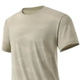 thumbnail image 4 of LEKWK Cooling Shirts for Men Short Sleeve Crew Neck Geometric Texture Athletic Tee Qick Dry Breathable Mesh Shirt Workout Running Tops Khaki XXS, 4 of 5
