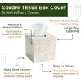 thumbnail image 3 of 5.8” Capiz Tissue Box Cover, Square Decorative Tissue Holder with Bottom Slider, Handmade Bathroom Accessories, Elegant White Cube for Vanity, Bedroom, Office & Coastal Décor (Natural), 3 of 8