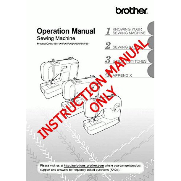 Brother CE1100PRW Sewing Machine Owners Instruction Manual Walmart