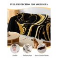thumbnail image 3 of Black Gold Marble Sofa Cover Blanket Couch Covers for Armchair Cushion,Couch Sofa Silpcover with Tassel,Living Room Bedroom Throw Towel Blanket Covers for Pets Modern Geometric Textured S 71"x91", 3 of 9