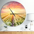 thumbnail image 2 of DesignArt Blooming White Tulips Large Wall Clock, 2 of 2