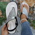 thumbnail image 7 of NOKIO Women's Flat Sandals Casual Glitter Rhinestone Strappy Sandals Clip Toe Slip Heel Sandals Soft Bottom&nbsp;Shoes, 7 of 7