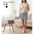 thumbnail image 5 of 6-Pairs Glory Max Women's Casual Cotton Assorted Colors Pink Ribbon Design Crew Socks Size 9-11, 5 of 5