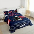 thumbnail image 3 of Homewish Rugby Football Sport Full Size Comforter Sets,Ball Game Gamer Bedding Comforter Set,Red Blue Bedding Sets For Boys,Microfiber Bedroom Decor Reversible,3-Piece, 3 of 8