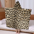thumbnail image 5 of Brown and Black Leopard Print Hooded Bath Towel，60"x35" for Ages 3 To 12 Kids, Quick Dry Lightweight Soft Microfiber Hood Beach Towel Cover Up for Kids, 5 of 7