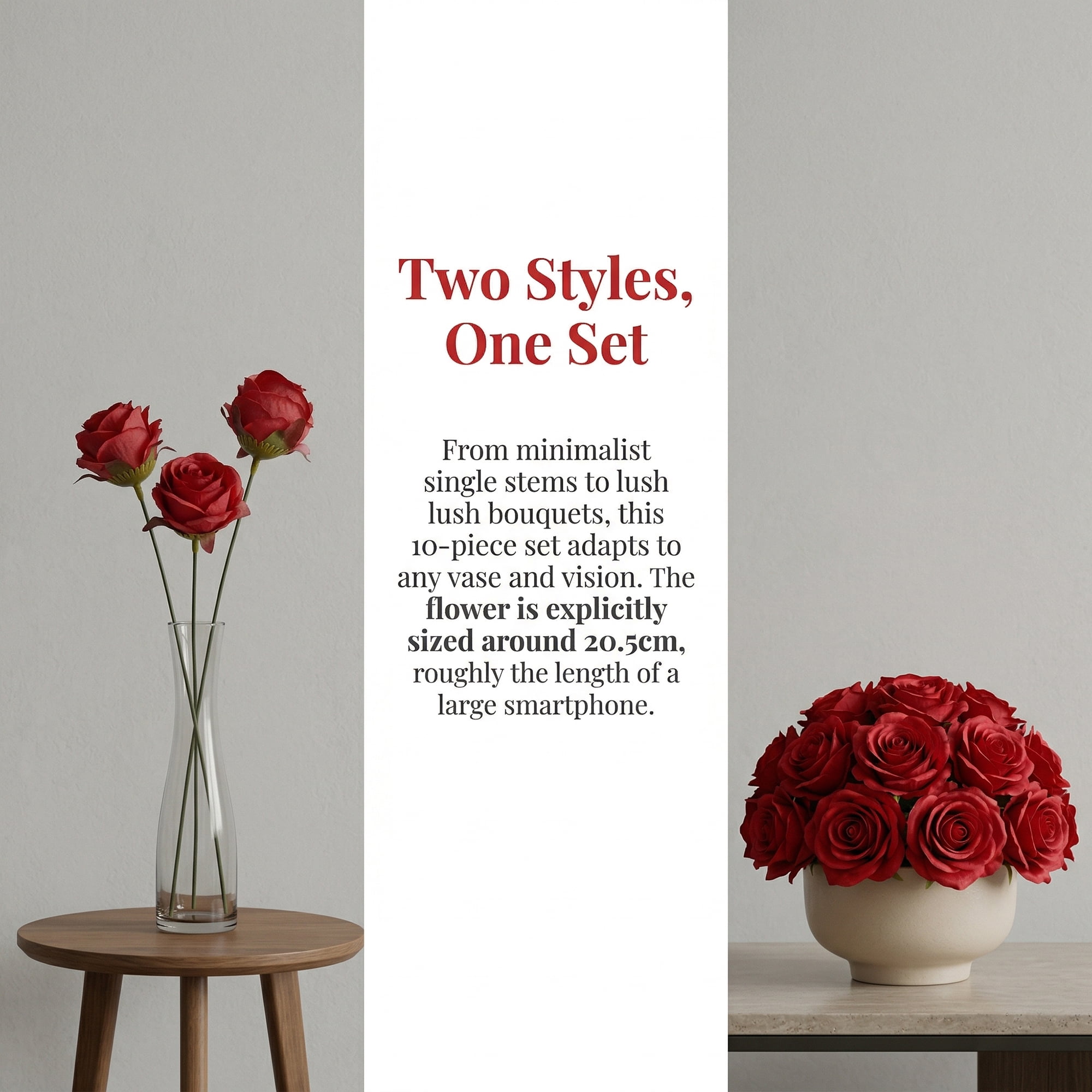 Unique Bargains 10Pcs Artificial Rose Flowers Petite Silk Bouquets Red 8.1 in