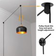 thumbnail image 4 of Big Plug in Pendant Light Modern Hanging Light Fixture with 16.4ft Cord On/Off Switch for Kitchen Island,Dining Room,Over Table,Black and Wood Grain Paint （ Not Included Bulbs ）, 4 of 8