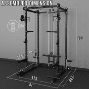 Eonfit E2 Power Cage,1500LB Squat Rack with Cable Crossover System.Multi-Function Power Rack for Home Gum.All-in-One Squat Rack with More Training Attachments