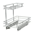 Two Tier PullOut Storage Bathroom Slider Rack for Under Sink 11"W x 18"D x 12"H
