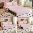 thumbnail image 4 of 70.1" Queen Pull Out Sofa Bed, Pull Out Bed, 3 in 1 Convertible Sleeper Sofa, Velvet Loveseat Couch with 2 Soft Pillows for Living Room, Apartment, Small Space (Pink, 70.1''), 4 of 8