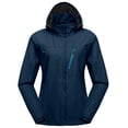 thumbnail image 3 of Women's Waterproof Breathable Hiking Travel Rain Jacket Lightweight Hooded Windbreaker Rain Shell Coat Navy L, 3 of 7