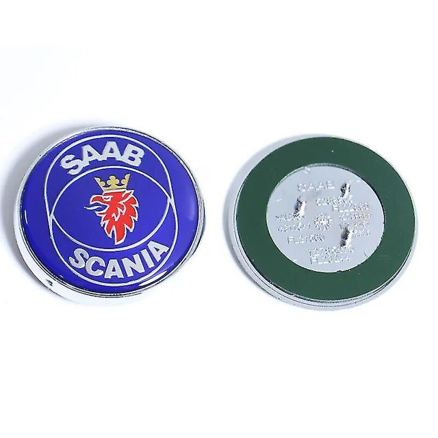 68mm 2 3-pin Saab Car Front Hood Emblem Tailgate Bumper Badge Compatible with Saab 9 3 9 5 9-3 9-5 Saab Emblem Decal Accessories Yal