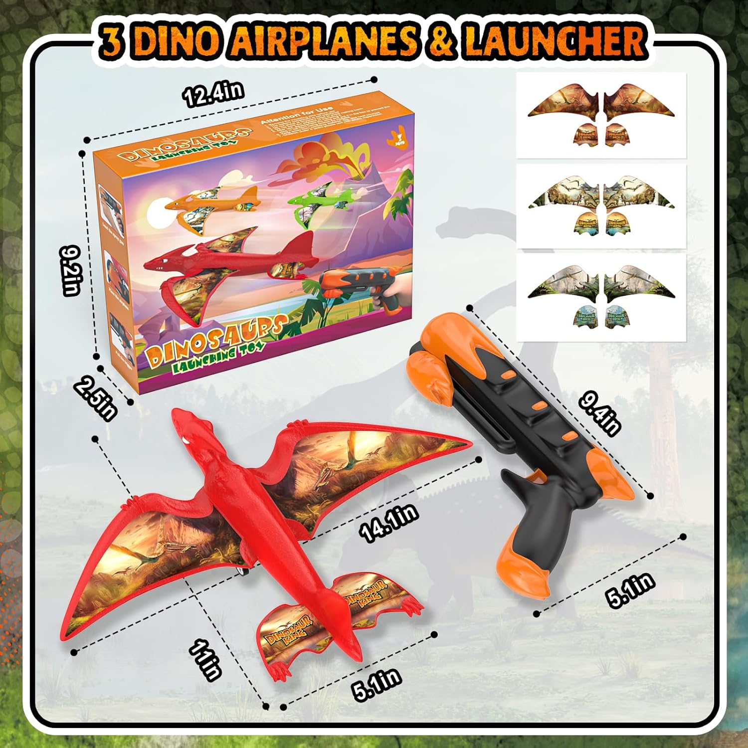 1 Pack Airplane Launcher Toy, 12.6" Foam Glider Led Plane, 2 Flight Mode Catapult Plane for Kids Outdoor Sport Flying Toys Gifts for 4 5 6 7 8 9 10 12 Year Old Boys Girls
