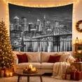 thumbnail image 3 of Monochrome Nighttime Cityscape With Art Scene, Mystical Fantasy for Space Lovers, Galaxy Room Decor Room Accent, Christmas Gift, Tapestry Wall Hanging for Bedroom and Dorm, 3 of 7