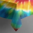 thumbnail image 4 of Rainbow Tie Dye Mandala Pattern Rectangle Tablecloth 60"x102",Waterproof Polyester Rectangle Table Cloth, Wipeable Spillproof Polyester Tablecloth for Dining, Camping, Indoor and Outdoor, 4 of 6