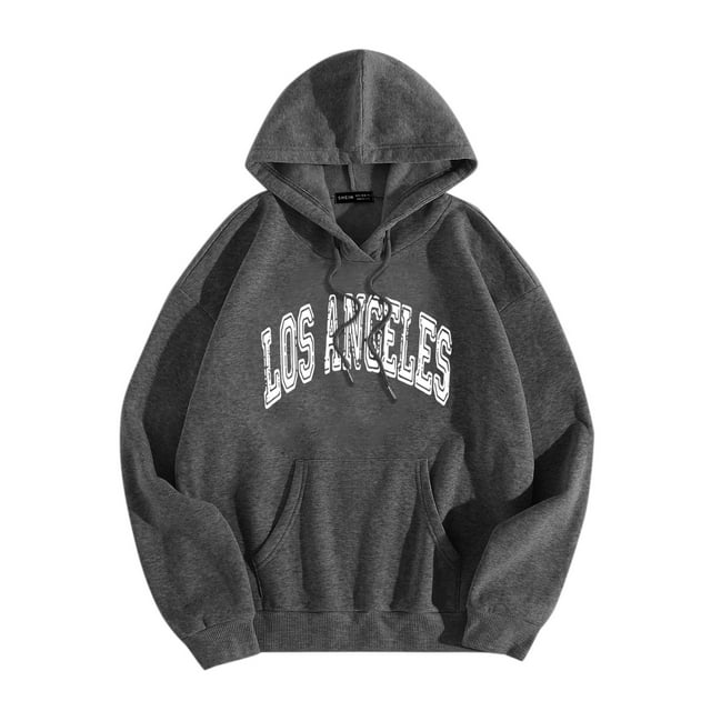 LUOGENLI Chandails à Capuche pour Hommes, Lot de 5, Los Angeles Hommes Femmes, Imprimé Graphique de Lettres, Col Rond, Manches Longues, Chandail à Capuche, Hauts, Chandails à Capuche pour Hommes, à Fermeture Éclair, Bleu Marine, Gris Foncé, Taille P