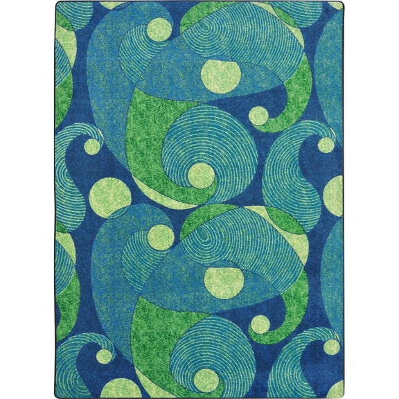 Joy Carpets Kid Essentials Jazzy 10'9" x 13'2" Area Rug in Color Blue/Teal