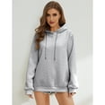 thumbnail image 3 of Womens Oversized Hoodie Fashion Sweatshirt Casual Loose Pullover Hoodies with Drawstring Long Sleeve Outerwear for Daily Wear Light Exercise, Grey, L, 3 of 9