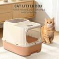 thumbnail image 2 of Cat Litter Box with Drawer, Enclosed Litter Tray for Cat, Rabbit, Anti Urine Leakage Easy to Clean (Orange), 2 of 7
