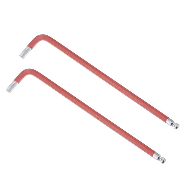 Unique Bargains 6mm Ball End Hex Key Wrench, L Shaped Long Arm S2 Steel Repairing Tool 2 Pack