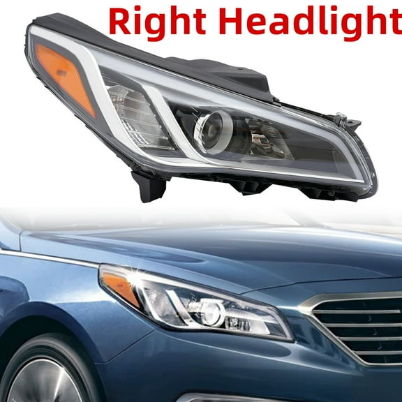 Right Passenger Side Lamp RH For 2015 2016 2017 Hyundai Sonata Headlight