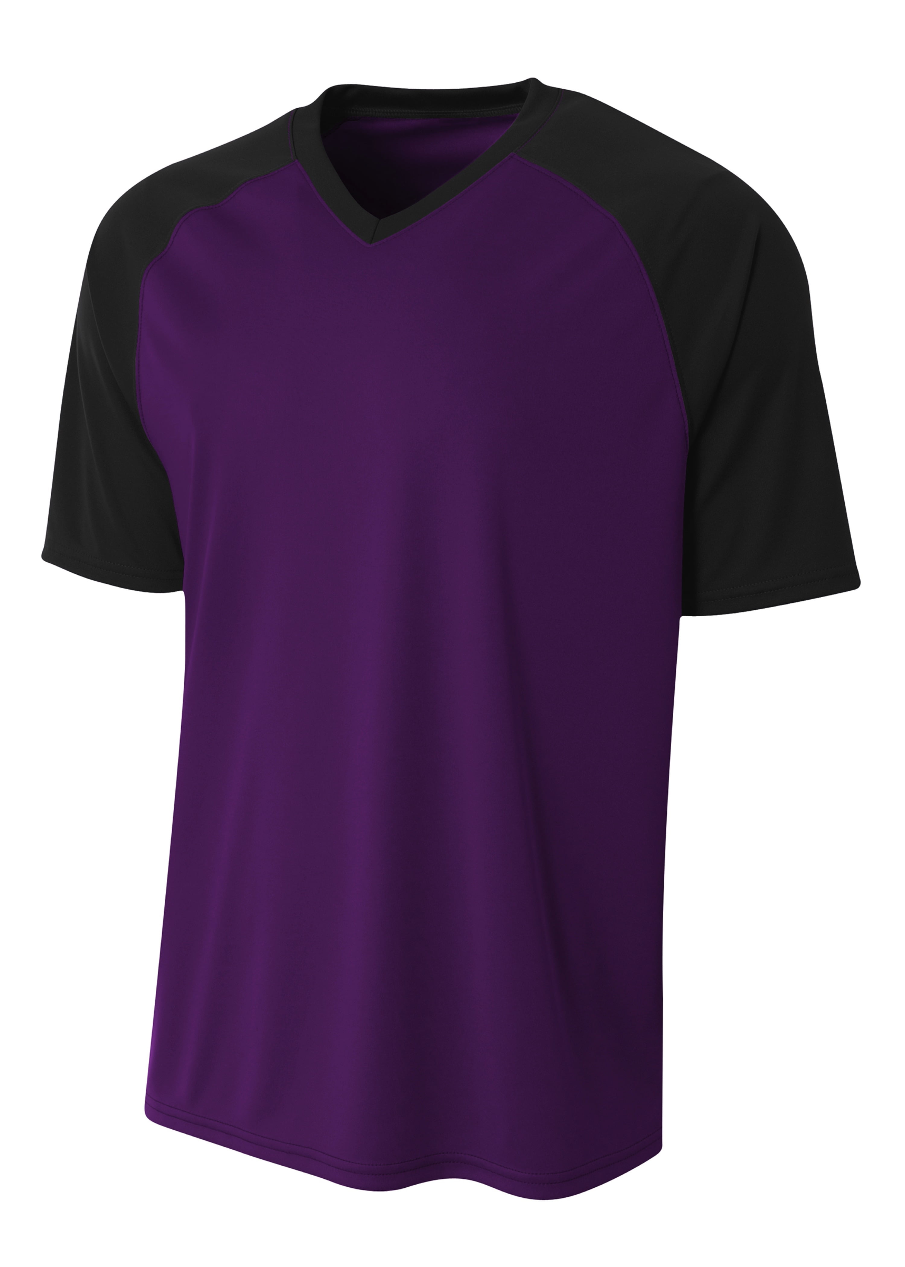 purple and grey raglan shirt