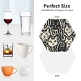 thumbnail image 6 of Fuzoiu Abstract Cat Faces Pattern Print Leather Coasters Set,Drink Coasters Set of 4,for Tabletop Protection, Durable PVC Coasters,Home Décor and Housewarming Gift-Hexagon, 6 of 6