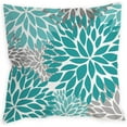 thumbnail image 5 of Teal Pillow Covers 18x18 Set of 4 Turquoise and Grey Decorative Throw Pillow Cover for Couch Modern Daisy Pillows Case for Living Room Cushion Bed Outdoor Home Decor, 5 of 6