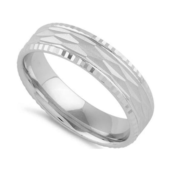 Mooneye 925 Sterling Silver Diamond Cut Pattern Women Valentines Day Gift Ring