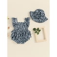 thumbnail image 3 of Suagox Baby Girl 2Pcs Summer Outfits Ruffle Sleeveless Zebra Print Romper with Sun Hat Set for 0-24 Months and 2-3 Years Old, 3 of 10