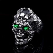 Aellinatey Skull Shaped Adjustable Rings Alloy Material Finger Rings Gift for Women Man