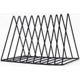 thumbnail image 1 of 9 Slot Rose Gold Magazine Holder,Desktop File Sorter Organizer Triangle Bookshelf Decor Home Office, 1 of 5