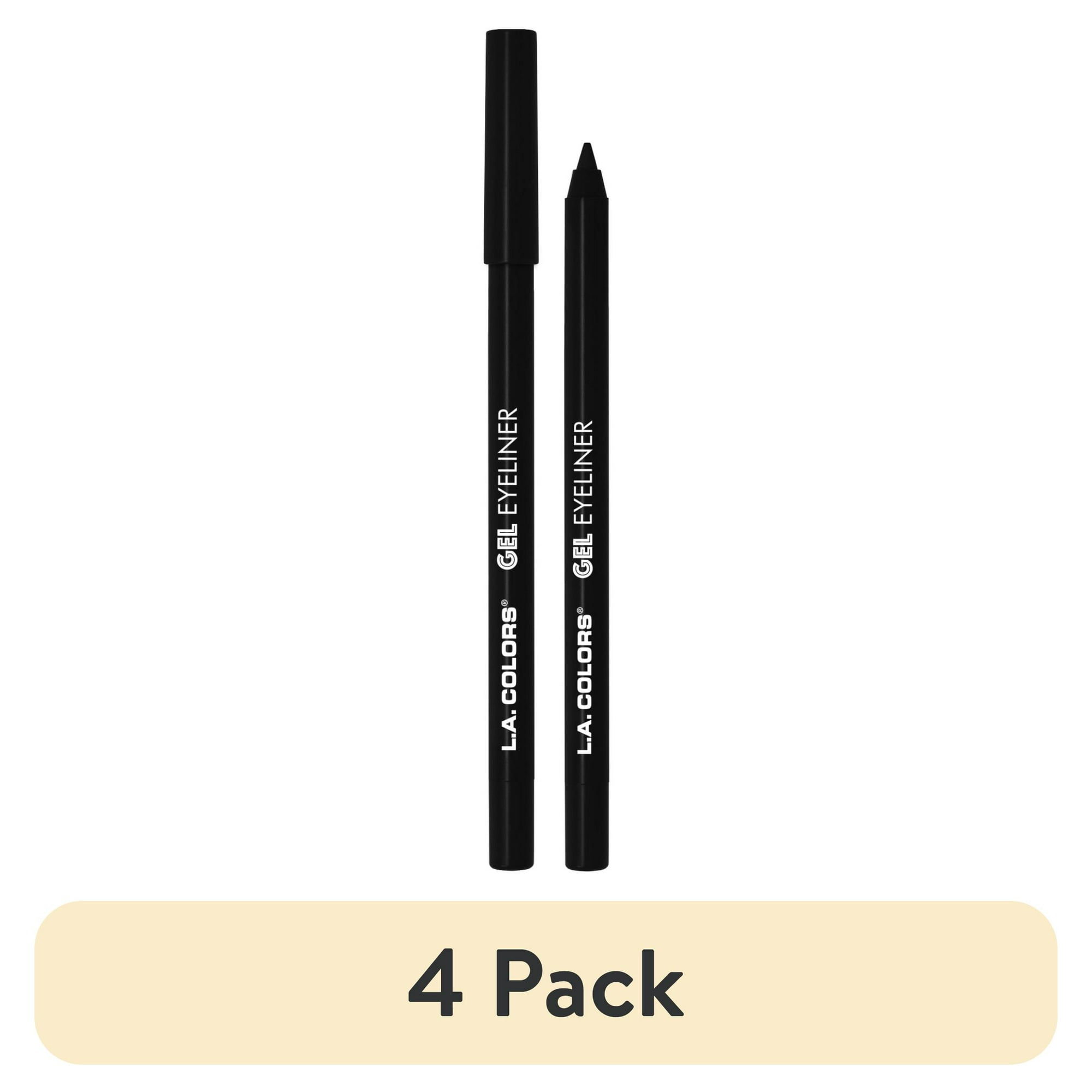 (4 pack) L.A. COLORS Smudge & Transfer proof Smooth Glide-on Gel Eyeliner  Midnight Black