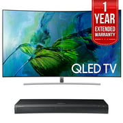 Samsung QN65Q8C Curved 65-Inch 4K Ultra HD Smart QLED TV (2017 Model) w/ Samsung 4K Ultra HD Blu-ray Player & 1 Year Extended Warranty