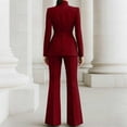 thumbnail image 5 of YOIAVAIOY Two Piece Sets for Women Blazer Long Sleeve Jacket Wide Leg Pants Suits Set Slim Fit Dressy Business Casual Outfits Red L, 5 of 10
