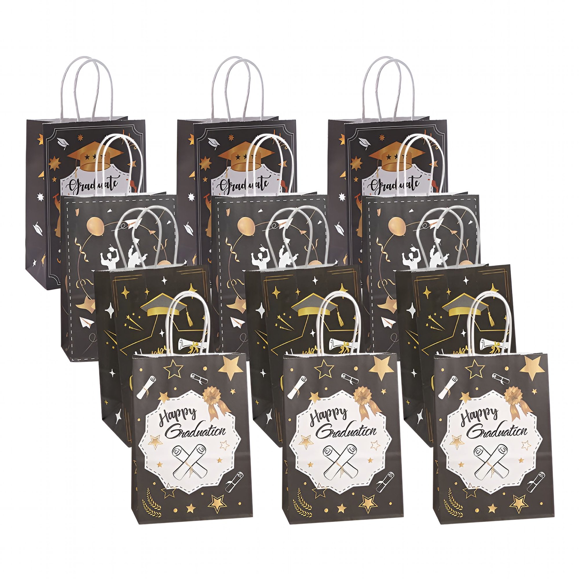 LOVARIA 12 Pcs Graduation Handbag Decor Gift Tote Small Paper