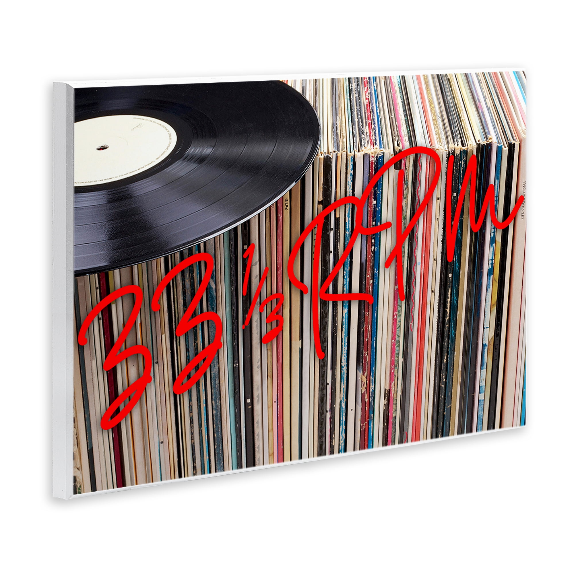 Stupell Industries Vinyl Record Stack Collection Wall Plaque Art, design by Lil' Rue