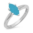 thumbnail image 7 of Solitaire Engagement Ring for Women - 1.5ct Simulated Turquoise in 14K White Gold Promise Ring, 7 of 7