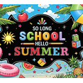 thumbnail image 4 of Tropical Flamingo School Summer Beach Banner Pineapple So Long School Hello Summer for Graduation Party Pool Beach Party Vacation, 4 of 8