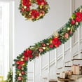 thumbnail image 7 of Lumiparty 6ft Prelit Christmas Garland for Mantle, Battery Operated Xmas Garland with 20 LED Lights Timer for Fireplace Stair Railing TV Stand Indoor Outdoor Holiday Decor, Red Gold, 7 of 7