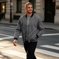 thumbnail image 4 of Men's Lightweight Bomber Jacket Causal Fashion Stylish Windbreaker Light Jacket Light, 4 of 6