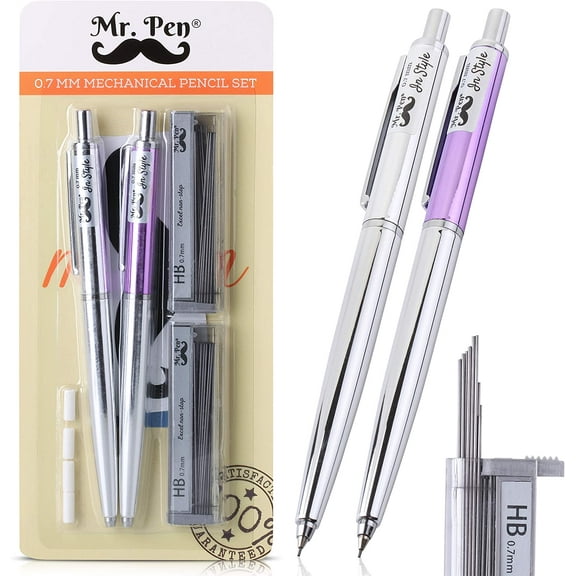 Mr. Pen- 0.7 Mechanical Pencil, 2 Pack, Mechanical Pencil with Lead and Eraser, Pencils Mechanical 0.7, Mechanical Pencils, Automatic Pencil, 0.7mm Mechanical Pencil