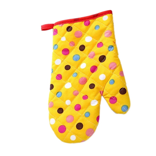 Toystoory Manoplas anti-calor Guantes profesionales para horno de microondas Guantes de algodón resistentes al calor Manoplas para hornear resistentes al Cocina y Comedor Puntos grandes amarillos Toystoory HA063608-04B